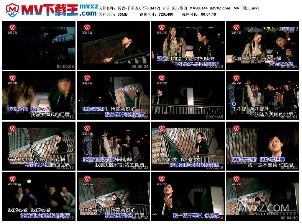 杨哲-千不该万不该(MTV)_台语_流行歌曲_MA506144
